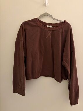 Bhome Relaxed Crop Sweatshirt - Brown